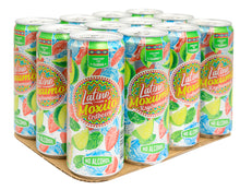 Load image into Gallery viewer, Latino Moxito Erdbeere 12 x 330ml - Kohlensäurehaltige Limonade; alkoholfreie Soda; hoher Saftgehalt; pur oder als Mixgetränk (inkl. Pfand 3€): Erdbeere und Limette