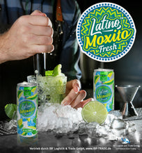 Load image into Gallery viewer, Latino Moxito Fresh 12 x 330ml Dose - Kohlensäurehaltige Limonade; alkoholfreie Soda; hoher Saftgehalt; pur oder als Mixgetränk (inkl. Pfand 3€): Limette und Minze